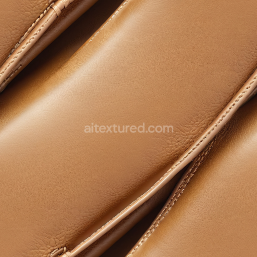 Seamless 3D Tan Stitched Natural Grain Leather PBR Texture