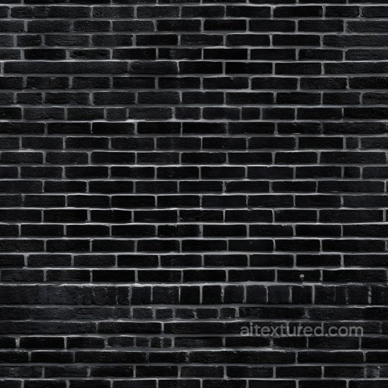 Cracked Black Brick Wall Seamless Texture with Subtle Erosion and Pitting Brick texture preview