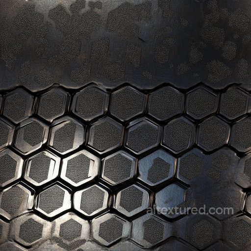 Metal PBR Texture Featuring Futuristic Hexagonal Steel Pattern with Matte and Glossy Cont… seamless Metal PBR texture