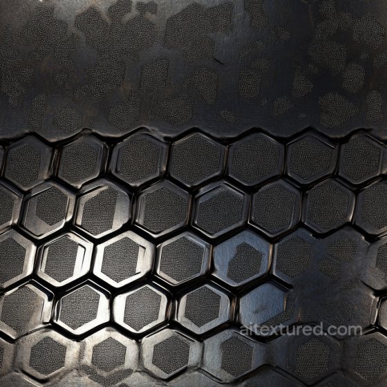 Metal PBR Texture Featuring Futuristic Hexagonal Steel Pattern with Matte and Glossy Cont… Metal texture preview
