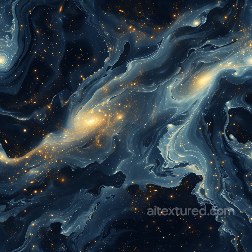 Space PBR Texture of Swirling Galaxy Clouds with Glowing Starfields seamless Star, space, planets PBR texture