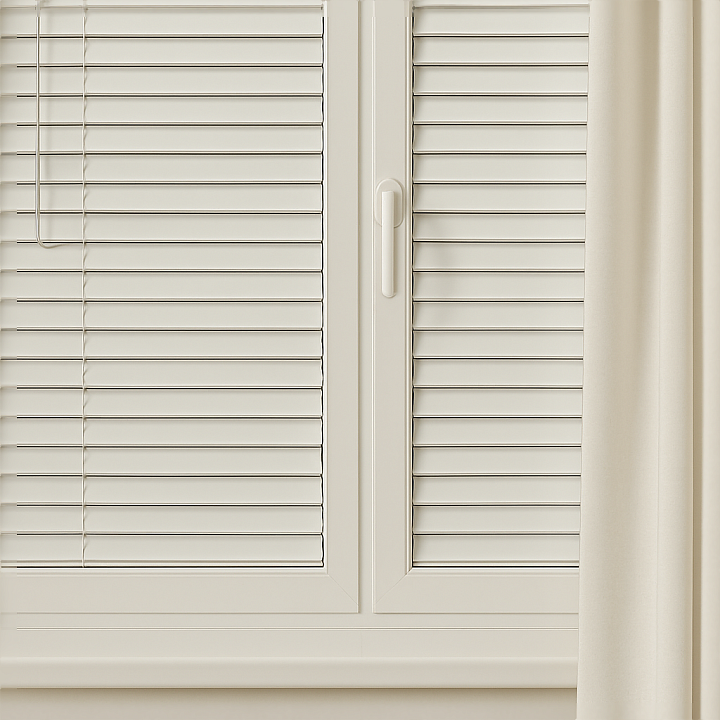 Of Window Blinds With Detailed Slats And Window Frame Elements seamless PBR texture preview