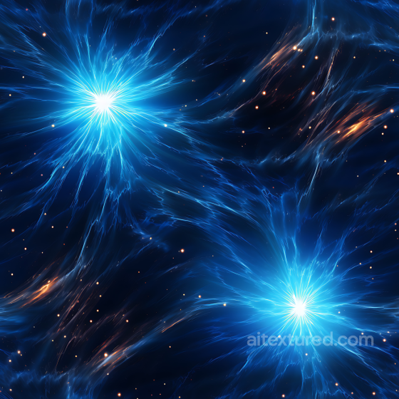Space PBR Texture Featuring Radiant Blue Cosmic Energy Bursts Star, space, planets texture preview