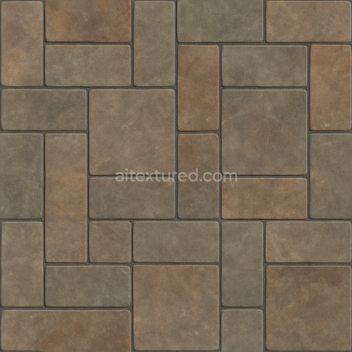 Seamless 3d texture pbr 8k basketweave tiles mosaic with blended colors and smooth stone finish