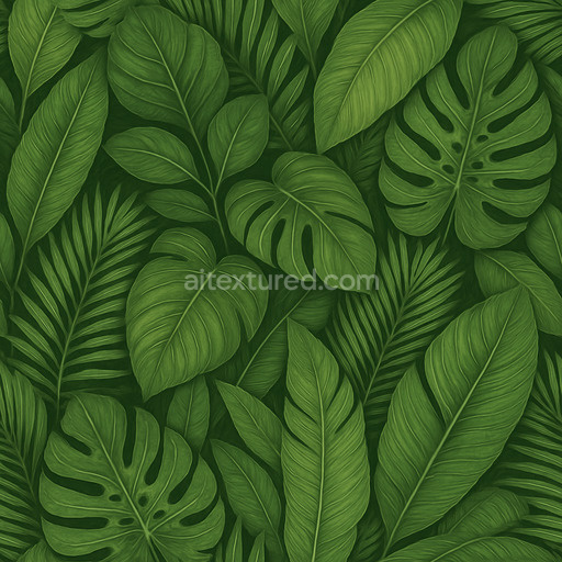 Detailed Tropical Leaves Texture Seamless 1024X1024