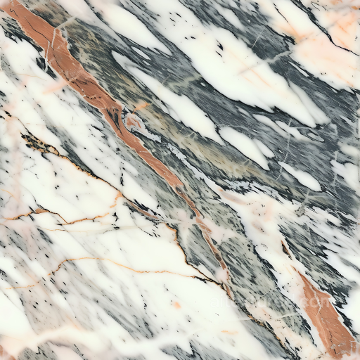 Fiorito Natural Marble PBR Texture with Dramatic Black and Rust Veins seamless Marble PBR texture
