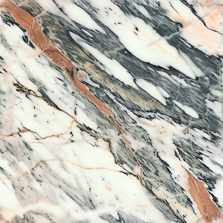 Fiorito Natural Marble with Dramatic Black and Rust Veins seamless PBR texture preview
