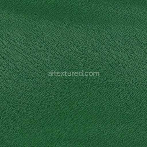 Seamless 3D Pebbled Green Leather PBR Texture with Subtle Grain and Matte Finish
