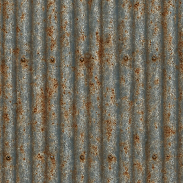 Worn Metal Roofing seamless PBR texture preview
