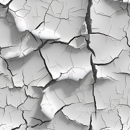Cracked White Plaster PBR Texture with Deep Fractures and Peeling Surface seamless Cracked & Holes PBR texture