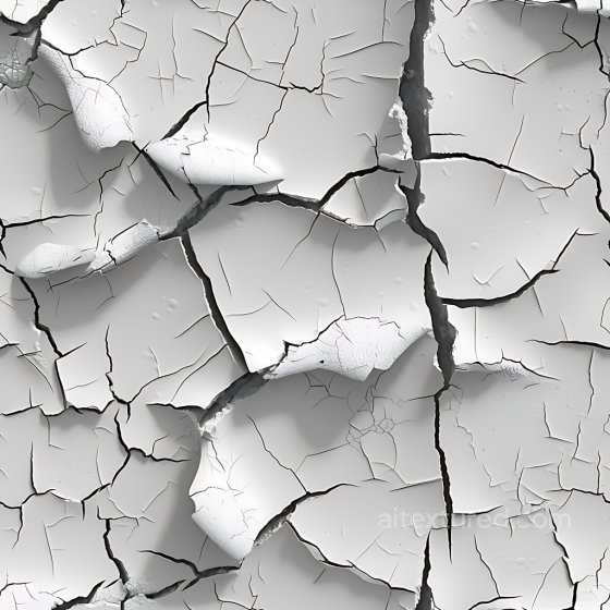 Cracked White Plaster PBR Texture with Deep Fractures and Peeling Surface Cracked & Holes texture preview