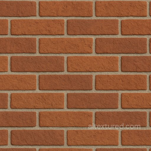 Red Clay Bricks Running Bond Light Mortar seamless Brick PBR texture