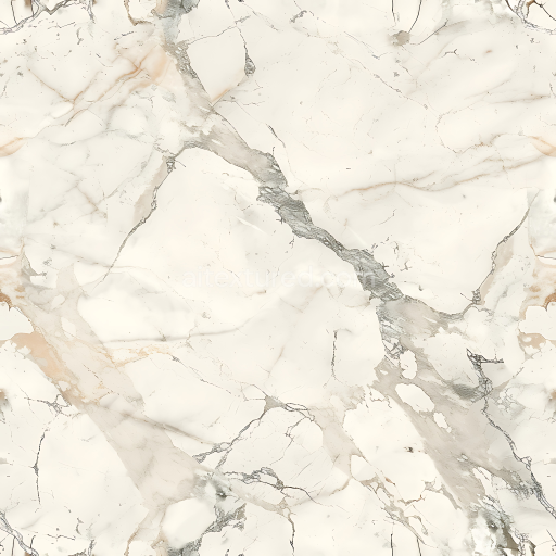 Seamless 3D Marble PBR Texture Featuring Classic White Base with Platinum Veins
