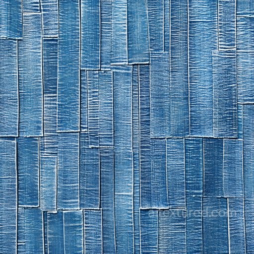 Cracked Denim Fabric PBR Texture with Detailed Stitching and Worn Blue Surface seamless Denim jeans PBR texture