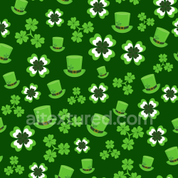 seamless Seamless 3D PBR Texture with Green St Patrick Hats and Clover Patterns texture 8k free download PBR