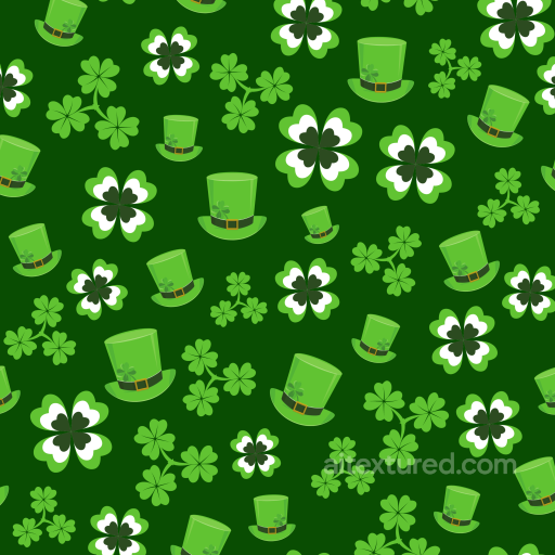 with Green St Patrick Hats and Clover Patterns seamless St patrick PBR texture