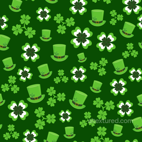 with Green St Patrick Hats and Clover Patterns St patrick texture preview