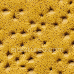 seamless Seamless 3D PBR Texture of Tufted Yellow Pebbled Leather with Deep Button Detailing texture 8k free download PBR