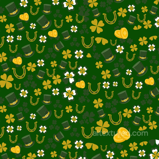 With St Patrick Symbols And Clover Pattern seamless St patrick digital paper bundle PBR texture