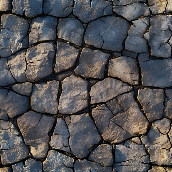 Cracked Basalt Rock Ground Texture with Dry Earth Detailing Stone texture preview