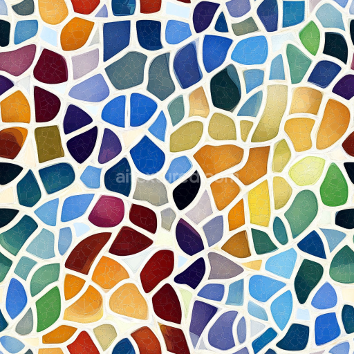 Seamless 3D Mosaic PBR Texture with Colorful Irregular Stone Chip Pattern texture preview