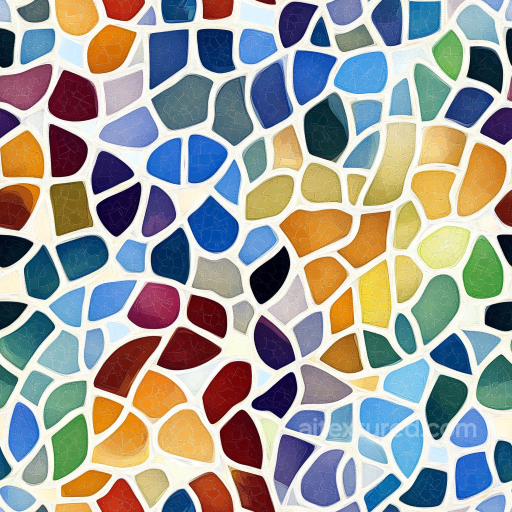 Mosaic PBR Texture with Colorful Irregular Stone Chip Pattern seamless Mosaic PBR texture