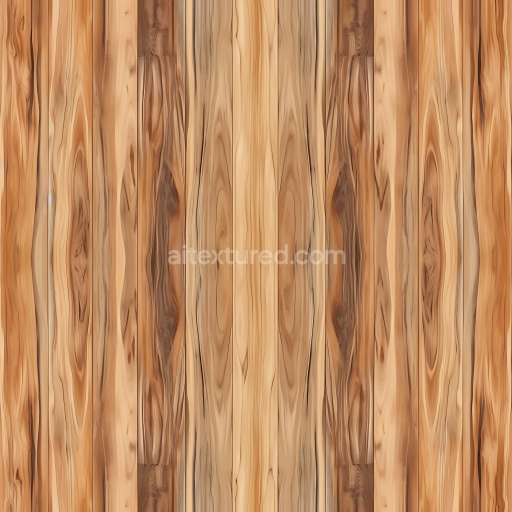 Seamless 3D Hickory Wood Floor PBR Texture with Distinctive Grain & Knots