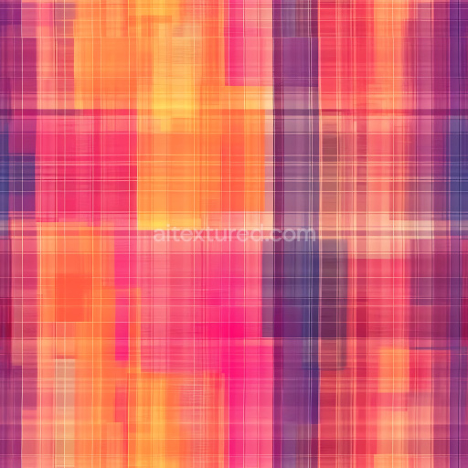 Seamless 3D Colorful Plaid Metal PBR Texture with Layered Stripes