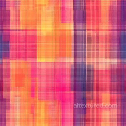 Seamless 3D PBR Texture of Vibrant Multi-Color Plaid Fabric with Warm Gradient texture preview