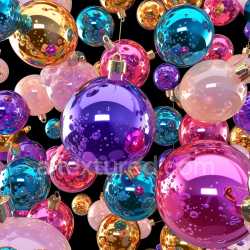 seamless Seamless 3D Inflated PBR Texture Featuring Glossy Multicolor Spherical Ornaments texture 8k free download PBR