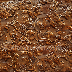 seamless Seamless 3D embossed floral brown leather PBR texture with rich grain detail texture 8k free download PBR