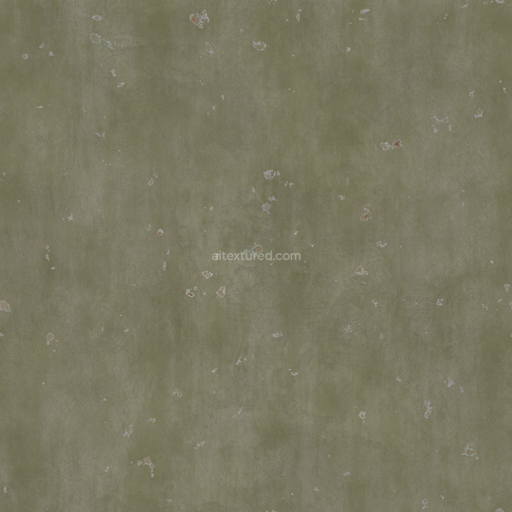Seamless painted plaster PBR texture in green tones