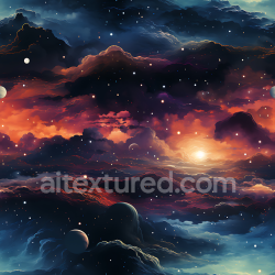 seamless Seamless 3D cosmic nebula PBR texture with radiant starfield and cloudscape texture 8k free download PBR