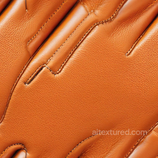 Smooth Tan Leather PBR Texture Featuring Fine Grain and Detailed Stitching seamless Leather PBR texture
