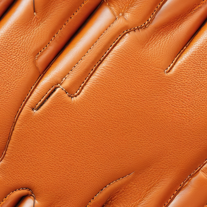 Smooth Tan Leather Featuring Fine Grain and Detailed Stitching seamless PBR texture preview
