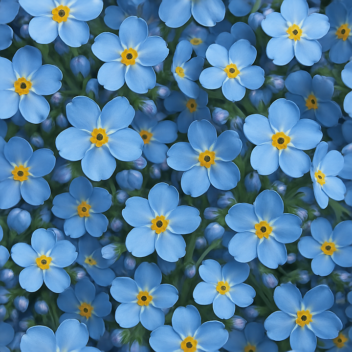 Forget Me Not Flower Bouquet Flower Petals Closeup Photorealistic seamless PBR texture preview