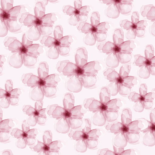 Seamless 3D PBR Watercolor Cherry Floral Fabric Texture in Soft Pink Hues