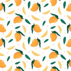 Pattern Bundle - Seamless 3D PBR Texture with Tropical Mango Fruit and Leaf Pattern texture preview