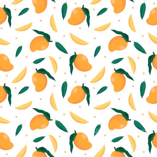 with Tropical Mango Fruit and Leaf Pattern seamless Pattern Bundle PBR texture