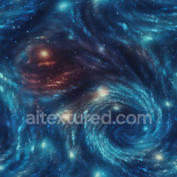 seamless Seamless 3D Space PBR Texture Featuring Spiral Galaxy with Blue Nebula and Glowing Stars texture 8k free download PBR