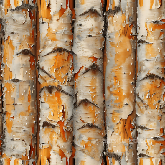 Birch Wood Bark PBR Texture with Detailed Peeling and Knots Wood texture preview