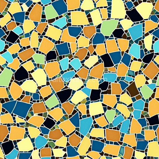 Seamless 3D Mosaic PBR Texture Featuring Multicolor Irregular Stone Chip Tiles texture preview