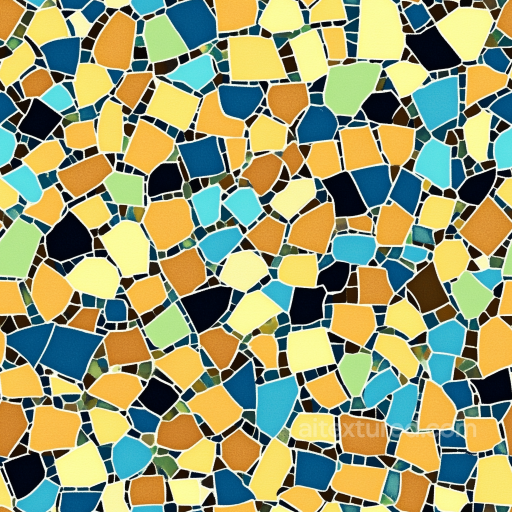 Mosaic PBR Texture Featuring Multicolor Irregular Stone Chip Tiles seamless Mosaic PBR texture
