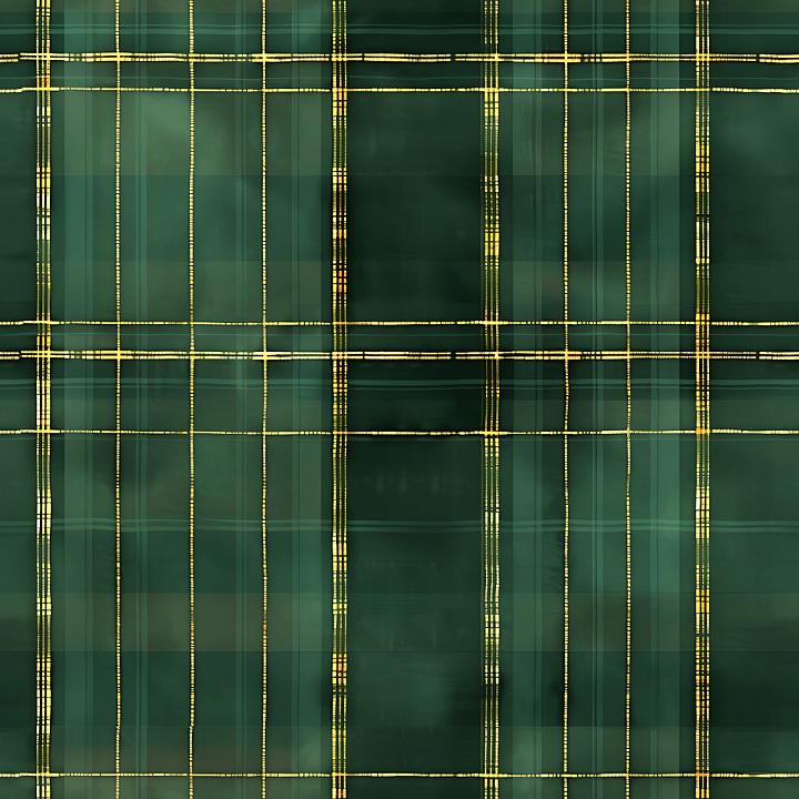 Metallic Plaid with Green and Gold Lines seamless PBR texture preview