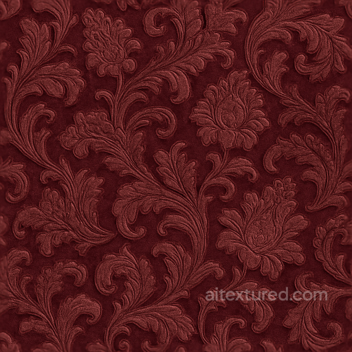Wallpaper With Luxurious Rococo Brocade Velvet Embossed Design seamless Wallpaper PBR texture