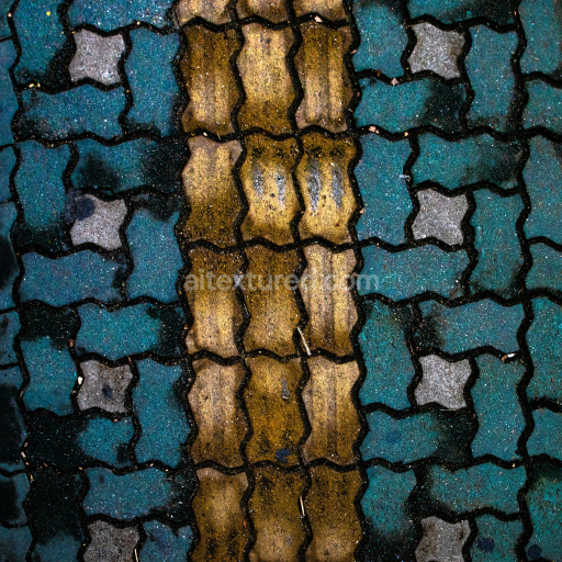 Preview — Painted Interlocking Pavement Ground Texture with Yellow Stripes