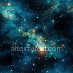 seamless Seamless 3D Space PBR Texture Featuring Blue-Green Nebula and Starfield Glow texture 8k free download PBR