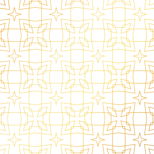 Seamless 3D PBR Texture with White Background and Gold Geometric Line Pattern