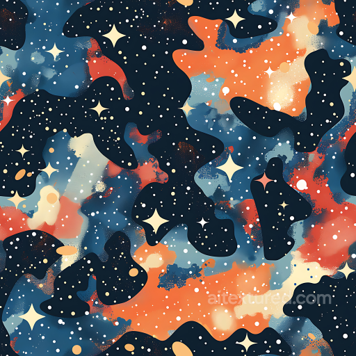 stylized cosmic camouflage PBR texture with galaxy-inspired nebula shapes seamless Color Camouflage PBR texture