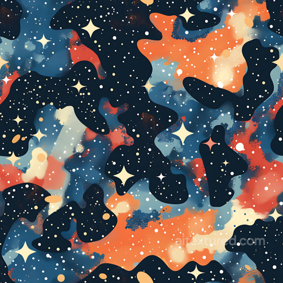 stylized cosmic camouflage PBR texture with galaxy-inspired nebula shapes Color Camouflage texture preview